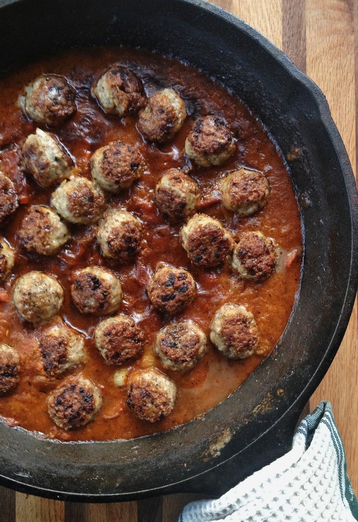 Finished meatballs