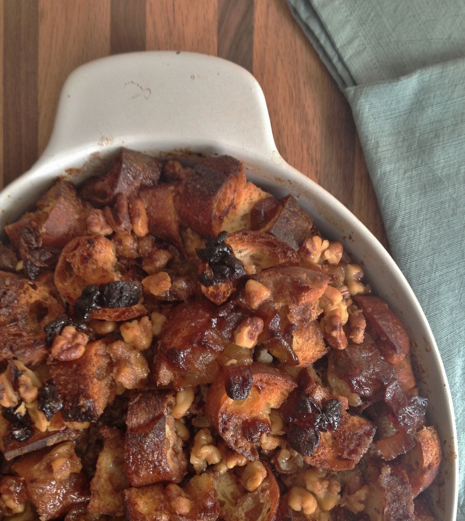Caramelized Apple and Walnut Bread Pudding 