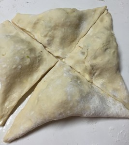 Alfonso's perfectly triangular, uncooked empanadas