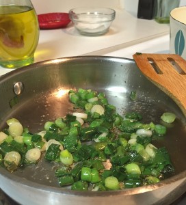 sautéing green onion