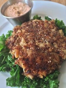 Flageolet Bean and Red Quinoa Patty with Brava Sauce