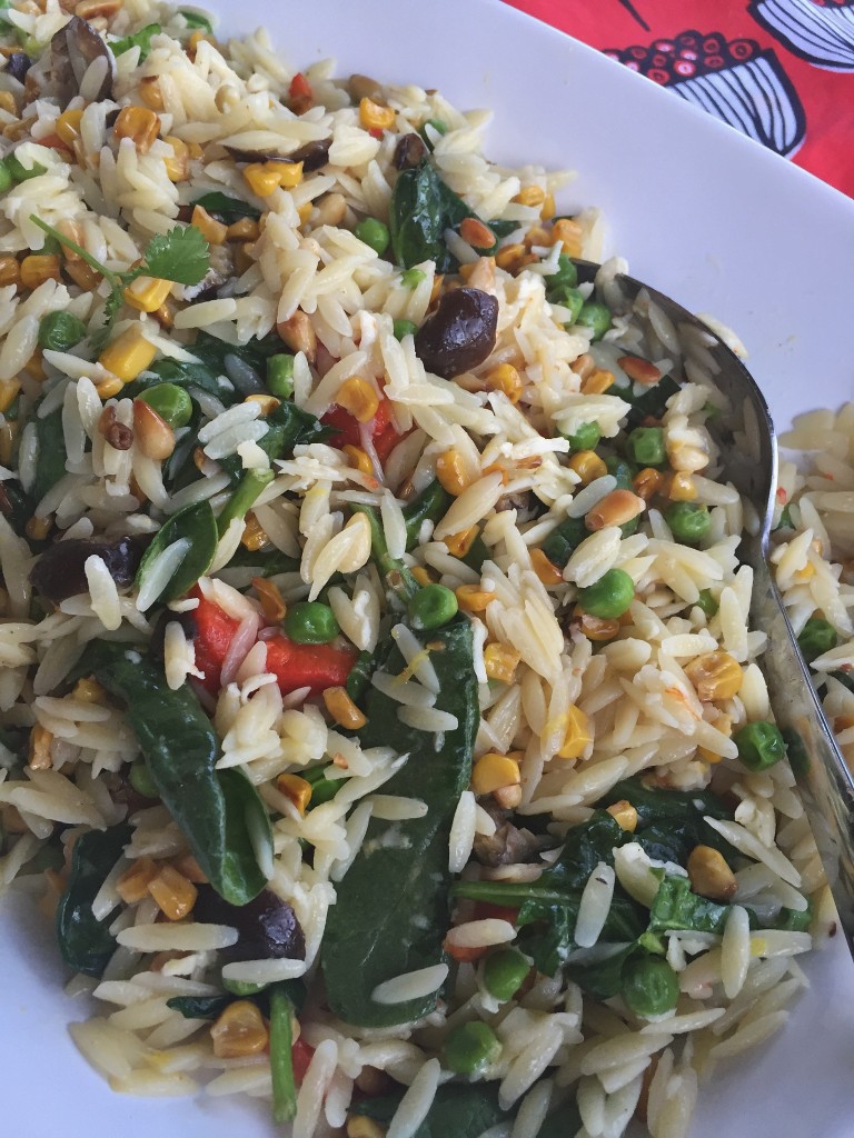 Pea, Corn, and Roasted Red Pepper Orzo Salad